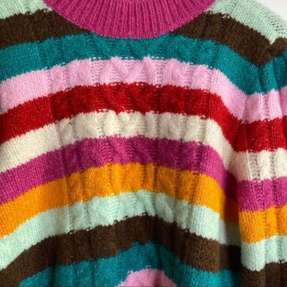 HALOGEN multi colour stripe cowl neck sweater XL - Picture 4 of 8